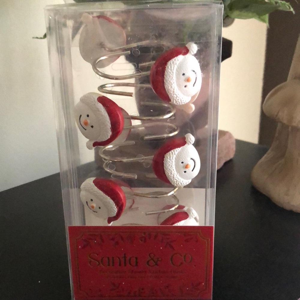 Decorative SANTA Shower Curtain Hooks